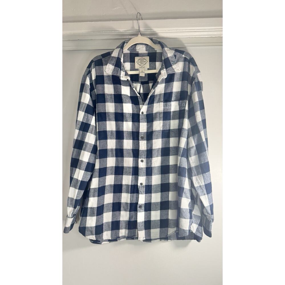 ST.JOHN’s BAY Men’s Flannel Plaid. Button Down Long Sleeve 2XL 100% Cotton